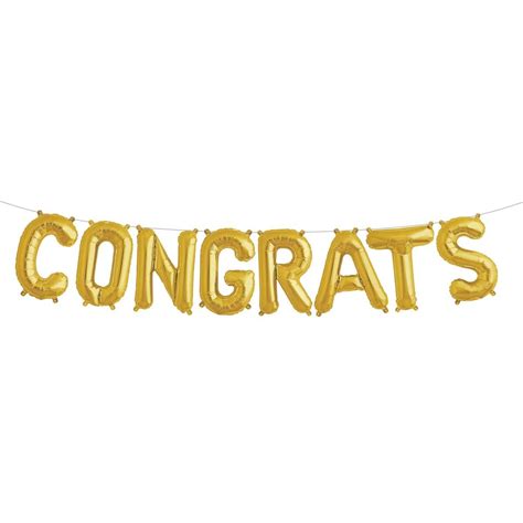 Congrats Gold Letter Balloon Kit 16 Congratulations Bubble Letter