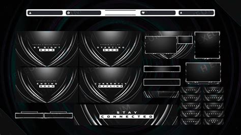 Guardian Black And White Animated Twitch Overlay Package Hexeum