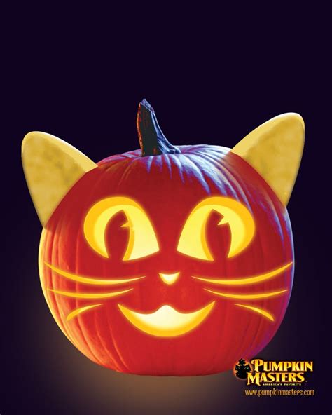 20 Cat Face Carved Pumpkin