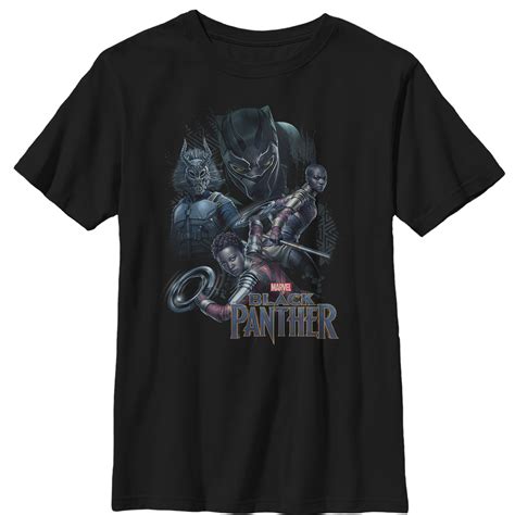 Boys Marvel Black Panther 2018 Character View Graphic Tee Black Small