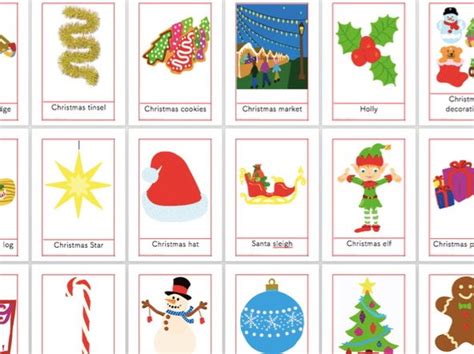 Christmas Vocabulary Flashcards Teaching Resources