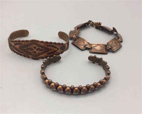 Group Of 3 Vintage Copper Bracelets Western Trading Post