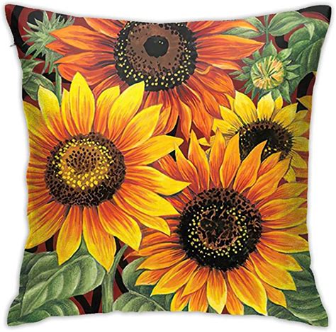 Wazhijia Sunflower Throw Pillow Cover Couch Pillow Case