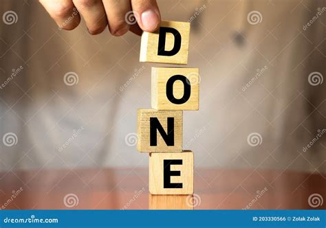 Done Word Made With Building Blocks On White Stock Photo Image Of