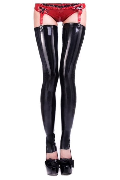 deluxe footless latex rubber stockings