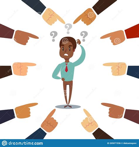 Guilty Hands Point To The Center Cartoon Vector