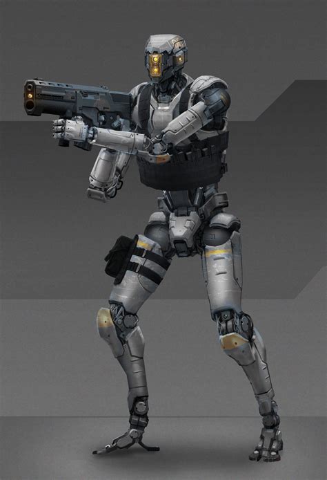 Standard Infantry Spear Unit Combat Robot Futuristic Robot Sci Fi