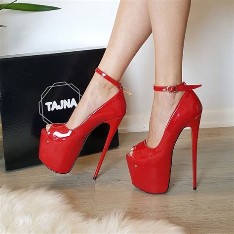 Red Patent Leather Pump High Heel Platform Shoes Fashion High Heels High Heels Classy