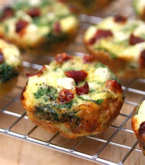 Spinach Feta And Sun Dried Tomato Egg Muffin Cups Breakfast Wraps