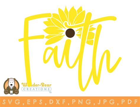 Download "Faith Sunflower" SVG & Clipart