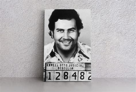Pablo Escobar Poster Mugshot Wall Art Home Decor Hand Made Etsy