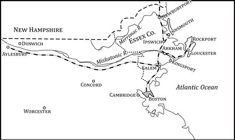 Map of fictional lovecraft country. 3. The Dunwich Horror | Weller Book Works