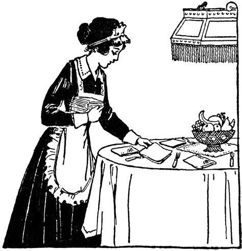 The way a table is set contributes to the ambiance of a meal as much as the food and wine. Maid Setting the Table | ClipArt ETC