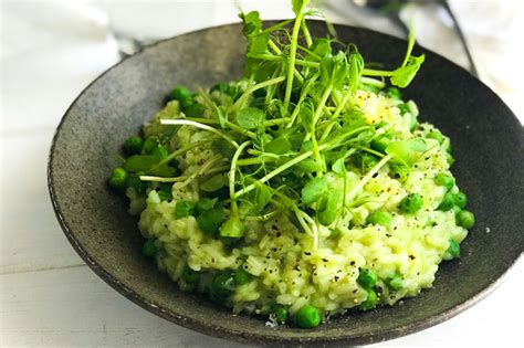 Vegan And Gluten Free Pea Mint And Ginger Risotto Recipe