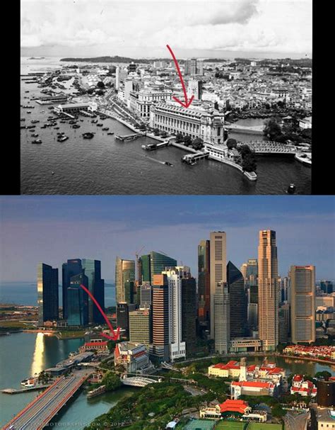 Singapore Then And Now City Skyline Skyline City