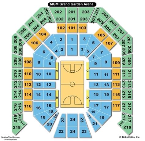 Mgm Grand Garden Arena Seating Chart With Seat Numbers Arena Seating