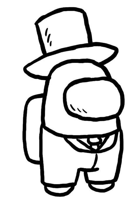 Among Us Coloring Pages With Hats