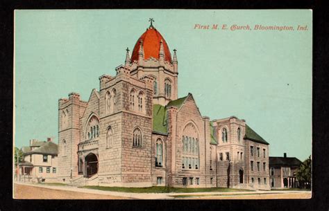 Bloomington First M E Church Methodist Carte Postale Ancienne