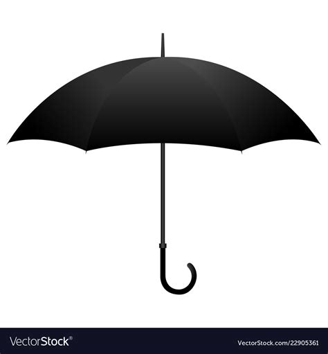 Black Open Umbrella Royalty Free Vector Image Vectorstock