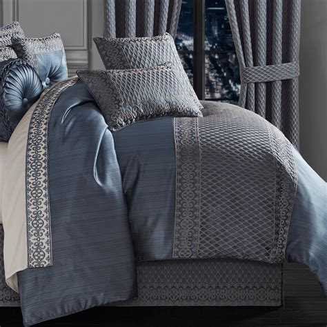 Five Queens Court Leah Blue 4 Piece Comforter Set Latest Bedding