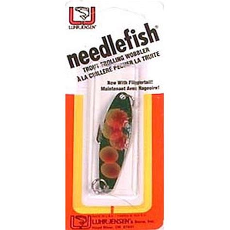 Luhr Jensen Needlefish Size 2 Red Dot Frogbrass Back