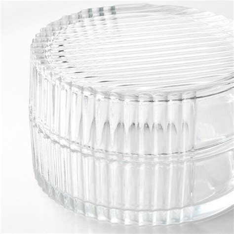 Sammanhang Glass Box With Lid Clear Glass 8 Cm Ikea