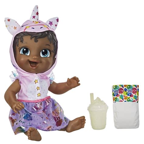 Baby Alive Tinycorns Doll Unicorn Accessories Drinks Wets Black