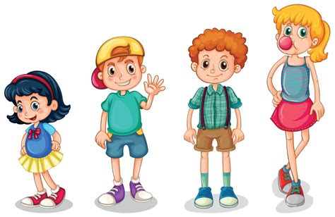 Four Kids Stock Image Vectorgrove Royalty Free Vector Images