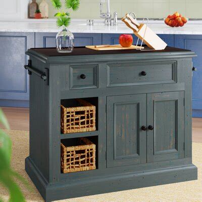 A whimsical, distressed table base with a crisp marble countertop adds. Kitchen Island Base Only | Wayfair