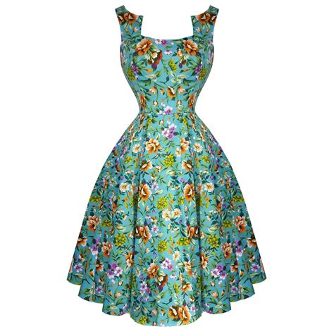Hearts And Roses London Blue Floral 1950s Dress Tea Dress Clothes Design Tea Dresses Uk