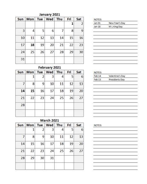 2021 Blank Printable Calendar Free Printable Templates