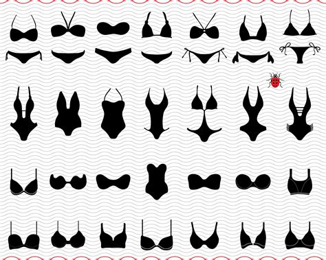 Svg Swimwears Bikini Black Silhouettes Digital Clipart Swimwears Files Eps Isolated