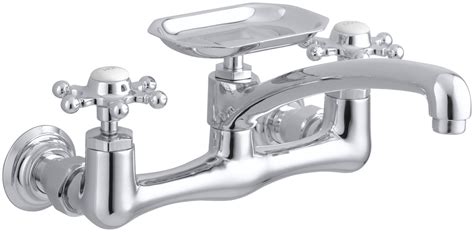 Shopping for a commercial kitchen faucet can be an exercise in futility and frustration. Kohler Antique Two-Hole Wall-Mount Kitchen Sink Faucet ...