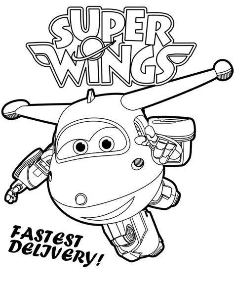 Super Wings Coloring Page Jett To Print