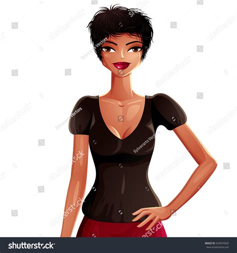 Sexy Coquette Woman Upper Body Portrait Stock Vector Royalty Free 429974932 Shutterstock