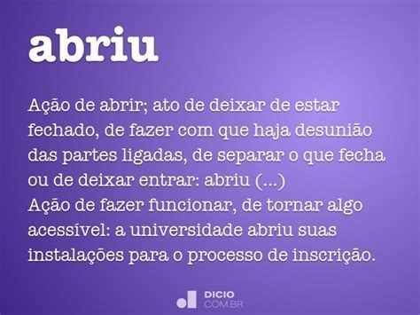 Abriu Dicio Dicionário Online de Português