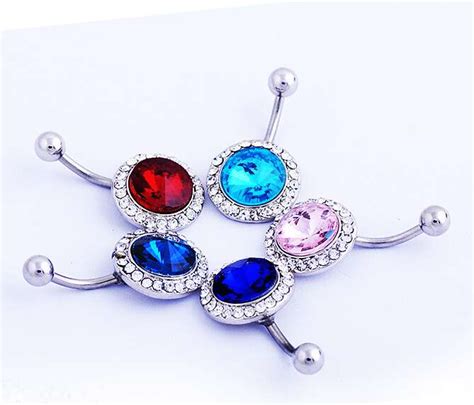 Crystal Rhinestone Fashion Body Piercing Jewelry Belly Ring Bars Barbells Button Navel 206