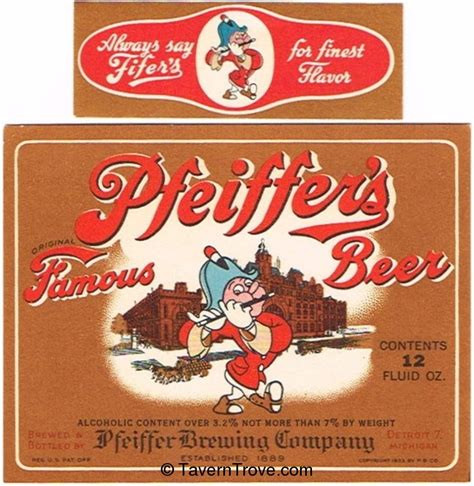 Item 71953 1948 Pfeiffers Famous Beer Label Cs47 20v