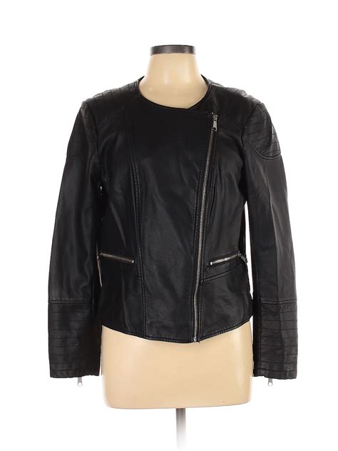 Apt 9 Women Black Faux Leather Jacket L Ebay
