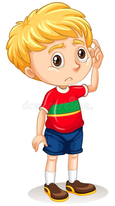Little Boy With Sad Face Stock Vector Illustration Of