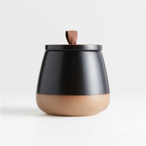 Thero Small Matte Black Ceramic Canister Reviews Crate And Barrel
