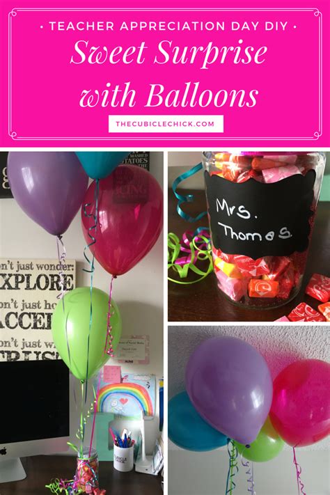 Teacher Appreciation Day Diy Sweet Surprise With Balloons Teacher