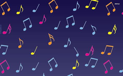 Colourful Music Notes Wallpaper