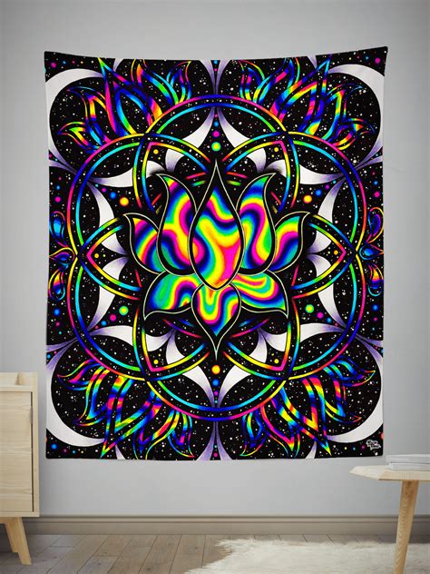 Trippy Lotus Tapestry Electro Threads