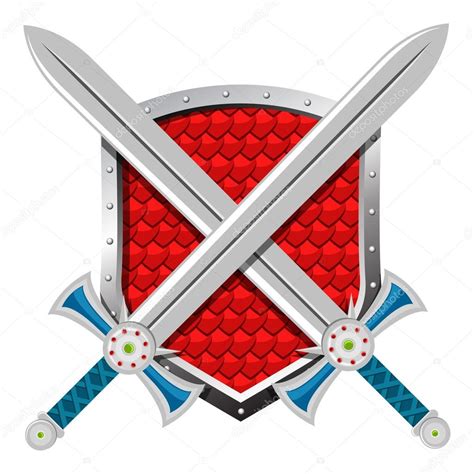 Swords And Shield ⬇ Vector Image By © Idollisimo Vector Stock 98935014