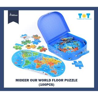 This puzzle consists of colorful drawings. Mideer Floor Jigsaw Puzzle 100-104 Large Pieces (World Map ...