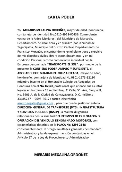 Carta Poder Ejemplo Honduras Best Quotes P Images