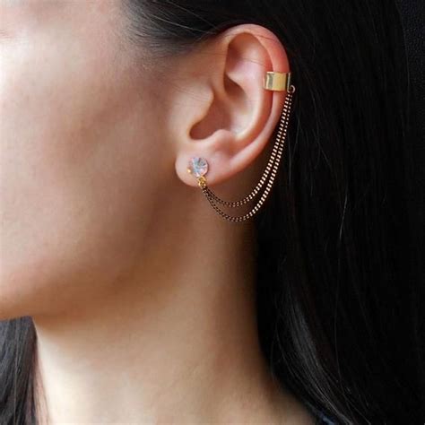 Crystal Ear Cuff Earrings Ear Cuff Earrings With Swarovski Etsy Ear