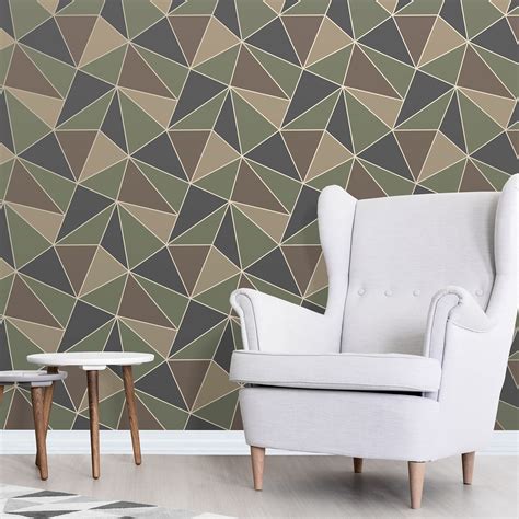 Geometric Metallic Wallpaper Fine Decor Apex And Wow Metro Rose Gold