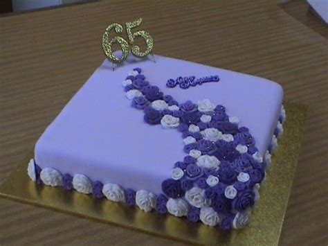Purple Rose 65th Wedding Anniversary Cake